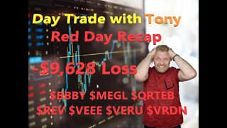 Day Trade With Tony - 4th Red Day In August!! -$9.6k