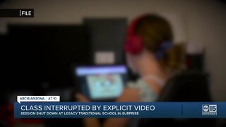 Valley classroom interrupted by explicit video