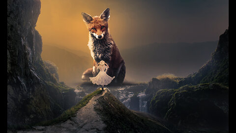 Huge Wolf front of a Girl Photoshop Manipulation Tutorial