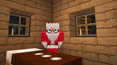 Build a Cozy Christmas Cabin w/ Santa (Minecraft)