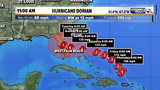 11 A.M. UPDATE: Dorian forecast to become a Category 4 hurricane