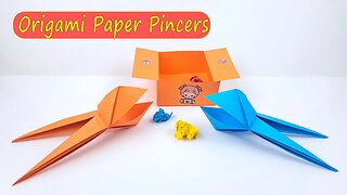 How to Make Origami Paper Pincers/DIY Origami Crafts/Easy Crafts