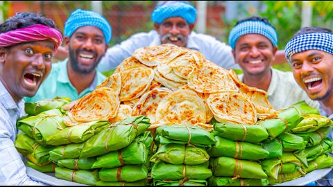 KIZHI PAROTTA | Banana Leaf Parotta Recipe Cooking In Village | Soft Layered Mutton Kizhi Parotta