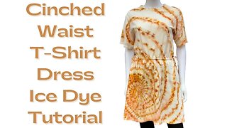 Tie-Dye Designs: Cinched Waist T-Shirt Dress Spiral Ice Dye