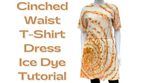 Tie-Dye Designs: Cinched Waist T-Shirt Dress Spiral Ice Dye