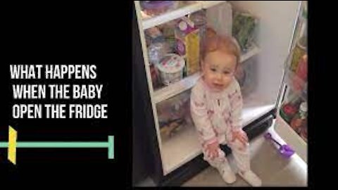 What Happens When Baby Open The Fridge Funny baby video