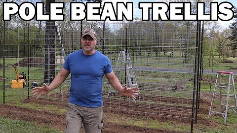 Building a strong pole bean trellis