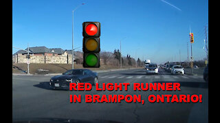 Red light runner in Brampton Ontario