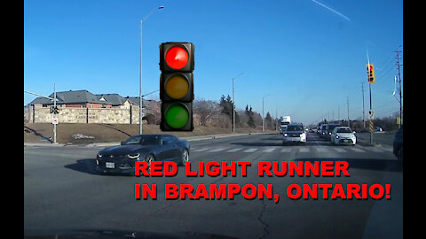 Red light runner in Brampton Ontario