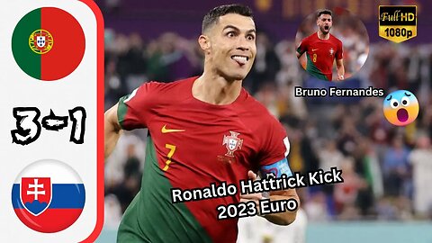 Portugal vs Slovakia 3-0 - Goals and Highlights Euro Qualifiers 2023 Ronaldo and Bruno,