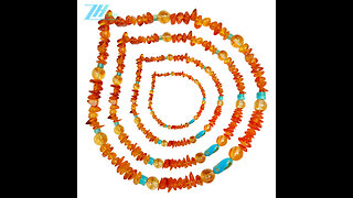 Natural turquoise and free-shape amber with Citrine beads fashionable gemstone 01