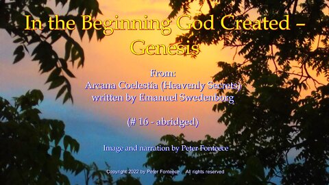 In the Beginning God Created – Genesis