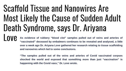 SCAFFOLD TISSUE & NANOWIRES ARE MOST LIKELY THE CAUSE OF SUDDEN ADULT DEATH SYNDROME | 29.06.2022