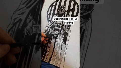 Inking Darth Vader! #starwars #drawings #illustration #comicart