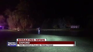 Police rescue man after vehicle crashes into pond in Oxford