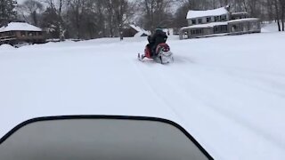 Riding on snowmobile - February 2021