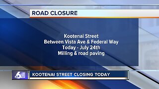 TRAFFIC ALERT; Kootenai Street closed until July 24