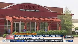 Red Robin offering a free meal for teachers