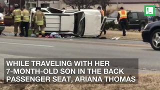 Car Rolls 3 Times, Mom and 7-Month-Old Inside. Strangers Rush to Help Save Them