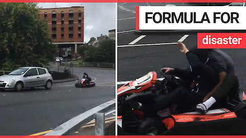 Two teenagers caught speeding through morning traffic on a GO-KART