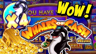 WOW! HUGE WIN X4 WIN on WHALES OF CASH DELUXE Slot Machine!