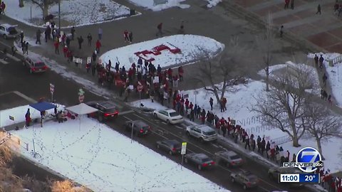 Denver teachers picket on first day of strike for better pay, some students supportive