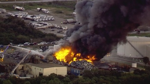 Massive fire erupts near Port of Tampa at recycling center