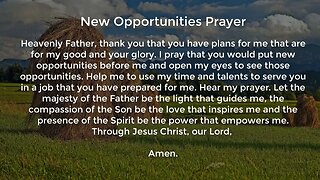New Opportunities Prayer (Prayer for a New Job Opportunity)