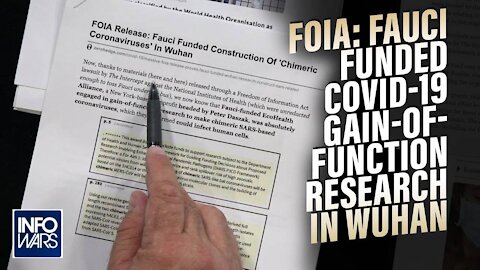 SMOKING GUN: Fauci Ordered Construction of COVID-19 Virus, FOIA Docs Show