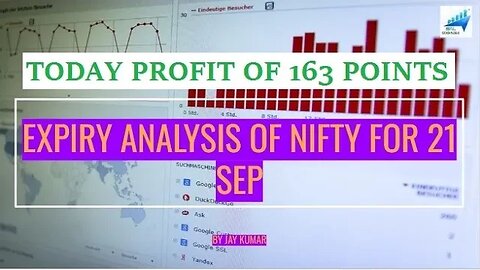 EXPIRY ANALYSIS OF NIFTY FOR 21 SEP || TODAY PROFIT OF 163 POINTS || WITH JAY KR. #nifty