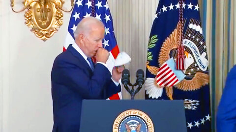 Joe Biden Removes Mask Coughs At Lectern
