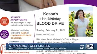 Teen hosts blood drive for Sweet Sixteen to address blood shortage