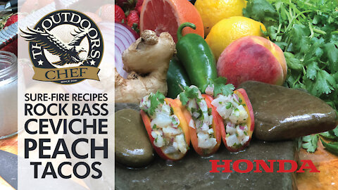Rock Bass Ceviche Peach Tacos with The Outdoors Chef