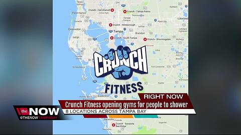 Crunch Fitness opening gyms for people to shower