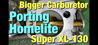 Porting Homelite Super XL-130 Chainsaw! Carb Swap!