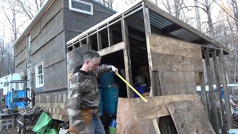 Off Grid Solar Battery & Rain Water Shed Construction