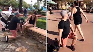 Husband fake proposes to wife to constantly embarrass her