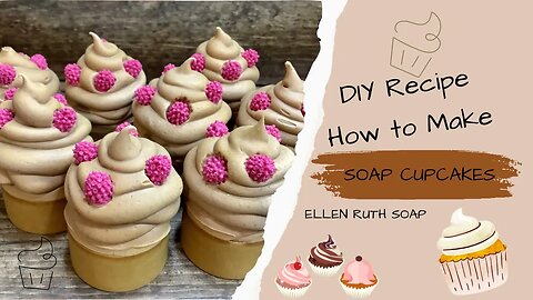 Homemade Palm Free Soap Recipe - How to Make Cold Process Soap Cupcakes 🧁 w/ Creamy Frosting