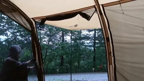 A wet tent in a rainstorm! I spent sweet time alone in the downpourcamping in the rainstormcamping V