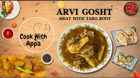 Arvi Gosht / Taro Root with Meat / Arvi Gosht Ka Salan / Arvi Gosht Banana Ki Recipe