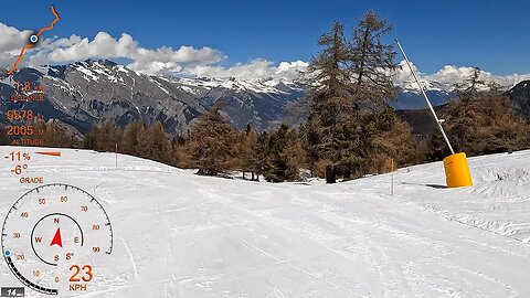 [4K] Skiing La Tzoumaz 4Vallées, From Savoleyres Top to Bottom, Valais Switzerland, GoPro HERO10