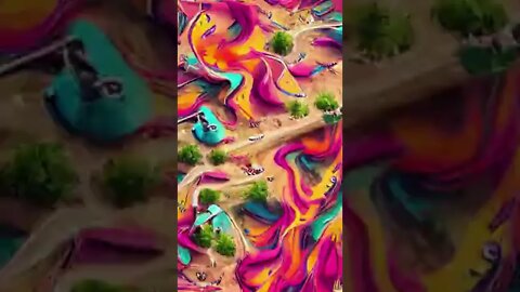 a colorful and energetic landscape that celebrates life