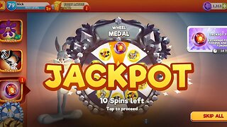 Multiple Jackpots!! Cosmic Jackpot Tokens - Medal Wheel - Looney Tunes World of Mayhem