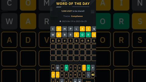 8 letter WOTD answer binance today | binance trading