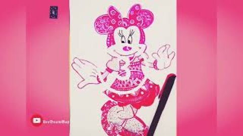 Easy Minnie Mouse Doodle art || Mandala art