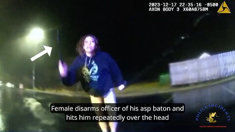 Bodycam Shows Officer Shoots a Female Suspect After She Took His Baton and Battered Him with It