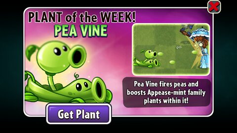 Plants vs Zombies 2 - Epic Quest - Seedium Plant Showcase - Pea Vine - July/August 2022
