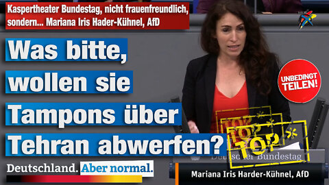 Kaspertheater Bundestag, nicht frauenfreundlich, sondern... Mariana Iris Hader-Kühnel, AfD