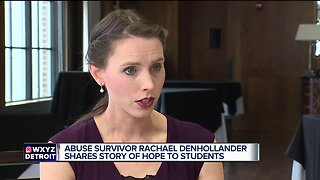 Abuse survivor Rachel Denhollander shares story of hope to students
