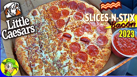 Little Caesars® SLICES-N-STIX® BACON PIZZA Review 🍕🥖🥓 ⎮ Peep THIS Out! 🕵️‍♂️
